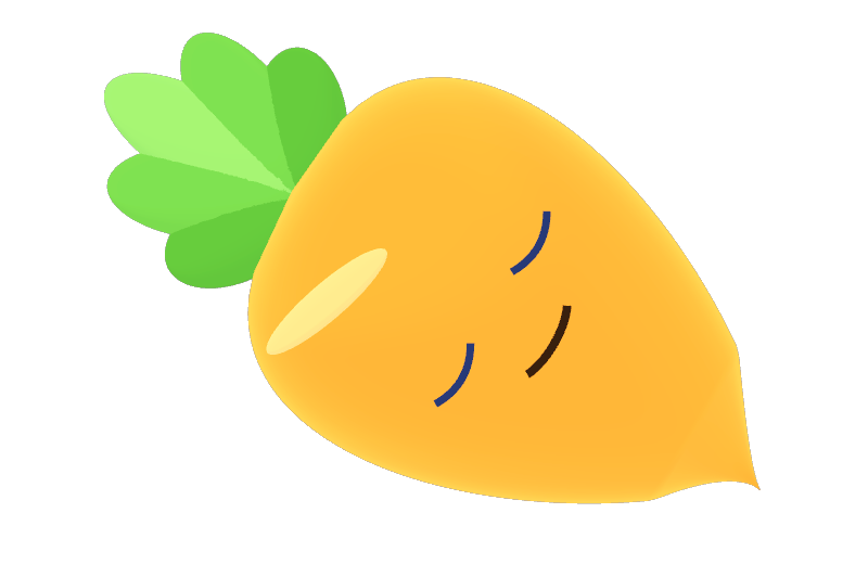 安静侧躺的眯眼萝卜